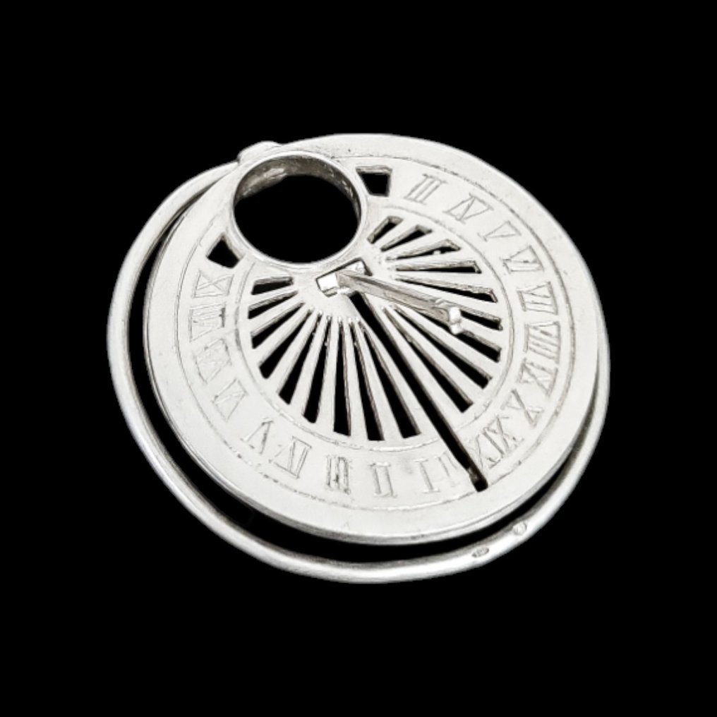 Mappin & Webb (1973) Meridiana - Fermasoldi in argento sterling Mappin Paris a forma di meridiana tascabile da viaggio - Argento, .925 argento #1.2