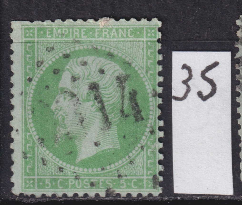 Franciaország 1862/1874 - A 19. és 60C. számú "klasszikusok" törölve, aláírva. lásd a leírást - Yvert #2.1