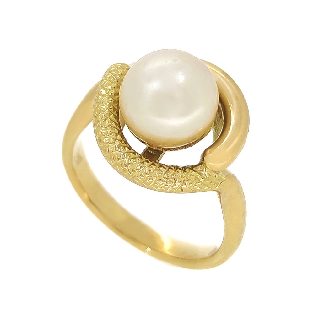 Ring - 18 kt Gelbgold Perle #1.1