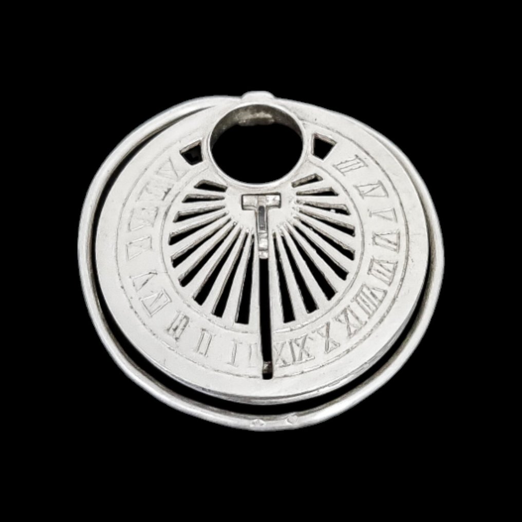 Mappin & Webb (1973) Meridiana - Fermasoldi in argento sterling Mappin Paris a forma di meridiana tascabile da viaggio - Argento, .925 argento #2.1