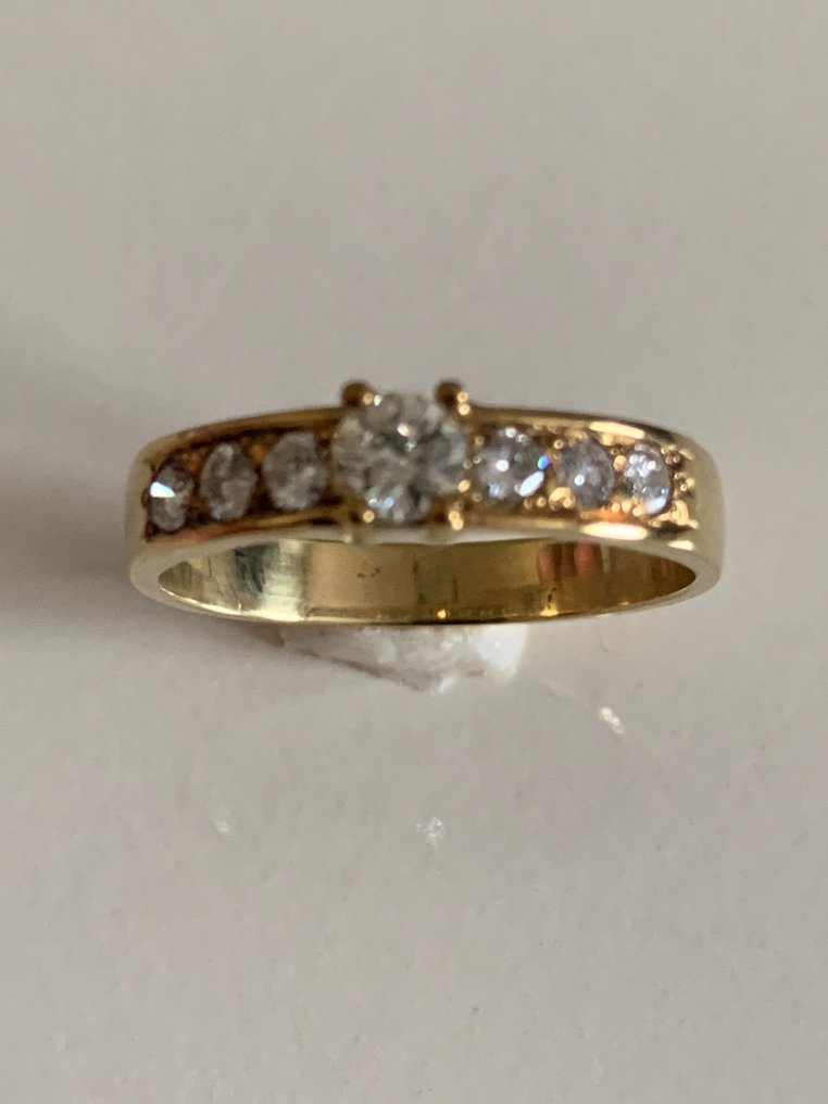 Anello di fidanzamento - 14 carati Oro giallo -  0.67 tw. Diamante - Diamante  #1.2