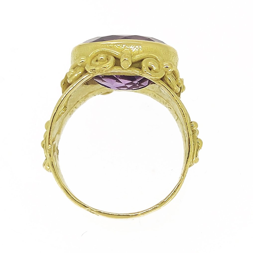 戒指 - 18 克拉 黃金 -  5.00 tw. 紫水晶 #2.1