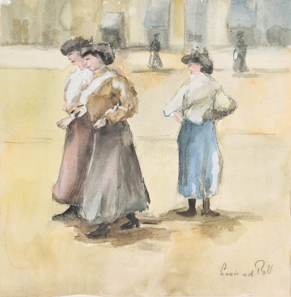 Louis van der Pol (1896-1982) - Ladies in the park #1.1