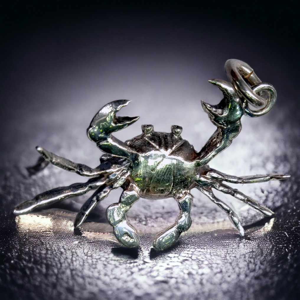 Realistic Crab - Italian Handmade Jewel - Exclusive Siver Pendent  - Diorama - Italie #1.1