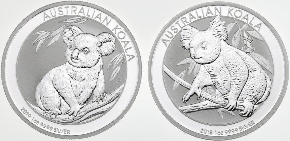澳大利亞. 1 Dollar 2018/2019 Koala, 2x1 Oz (.999) #1.1