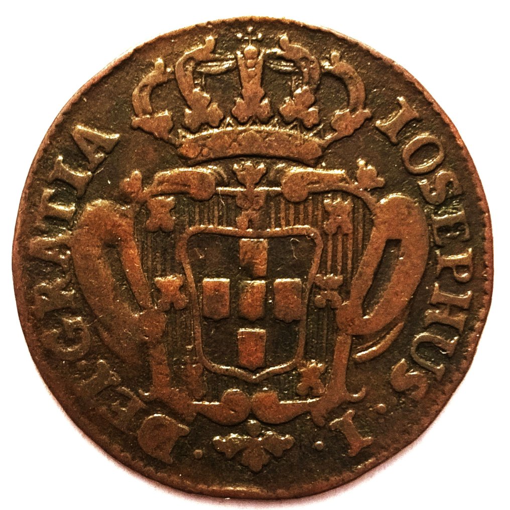 葡萄牙. D.何塞一世 (1750-1777). V Reis - 1766 - IOSEPHUS - Rara - Cobre #1.2