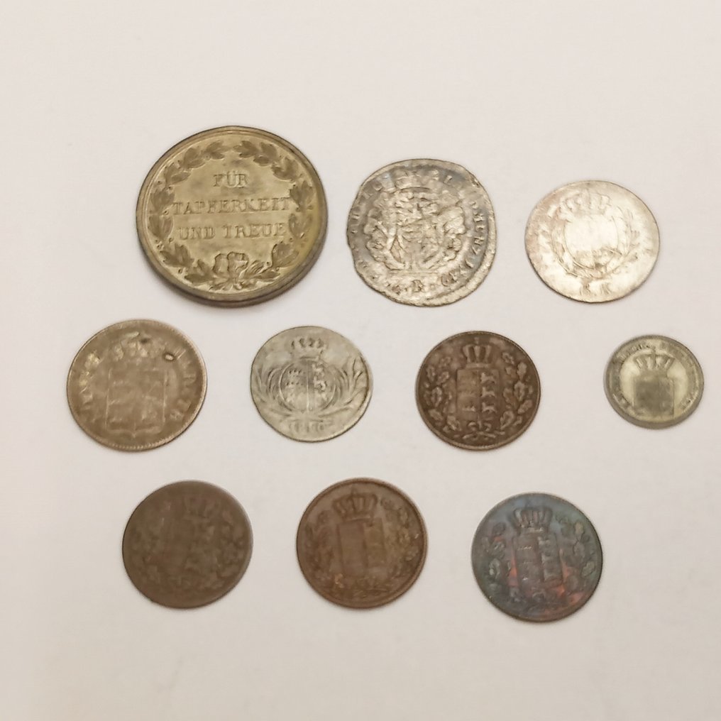 Deutschland, Württemberg. 10 Münzen/Medaillen ex. 1749 - 1870 #1.2