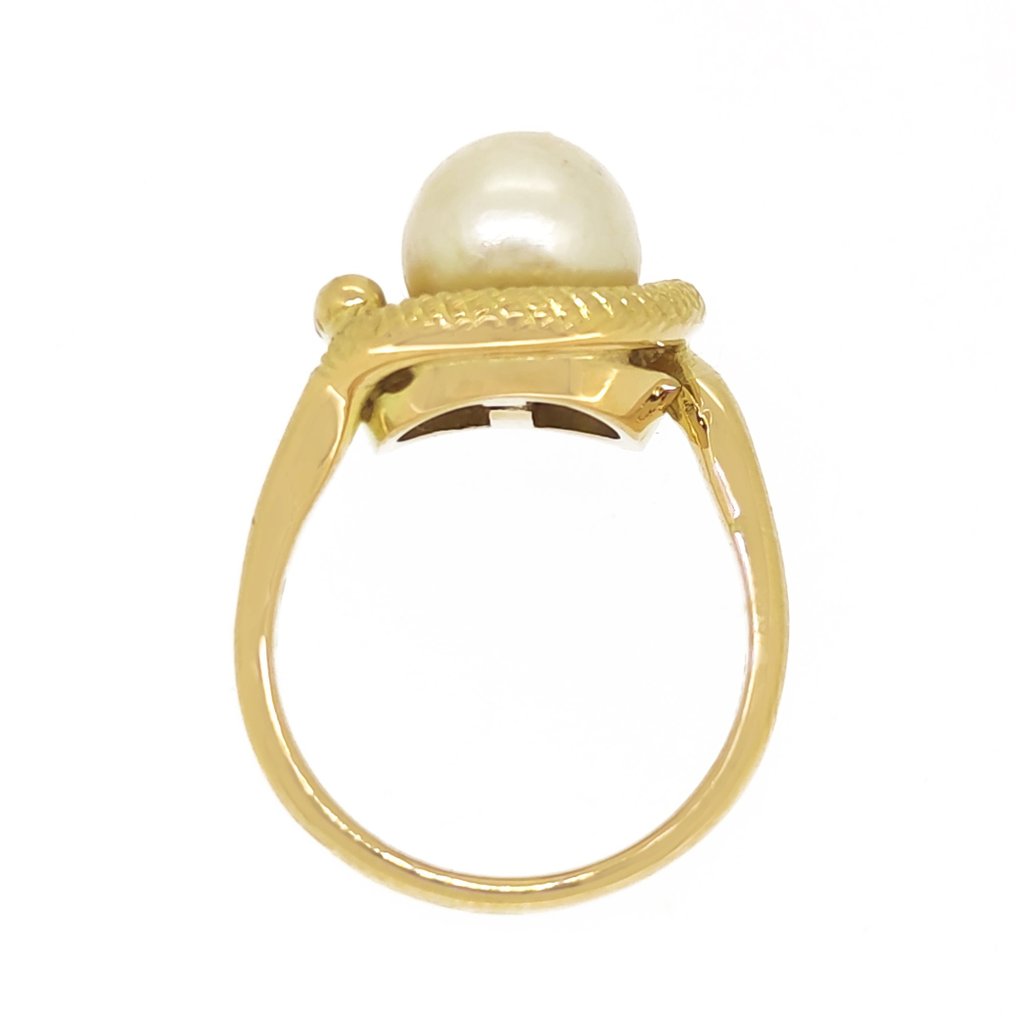 Ring - 18 kt Gelbgold Perle #1.2