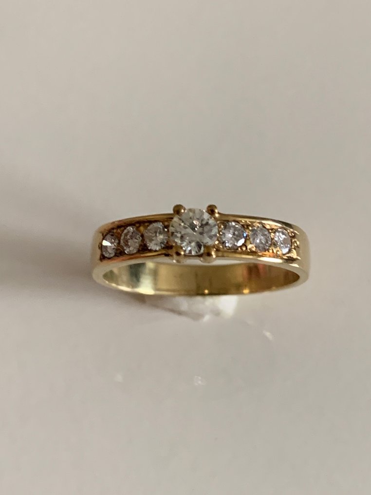 Anello di fidanzamento - 14 carati Oro giallo -  0.67 tw. Diamante - Diamante  #1.1