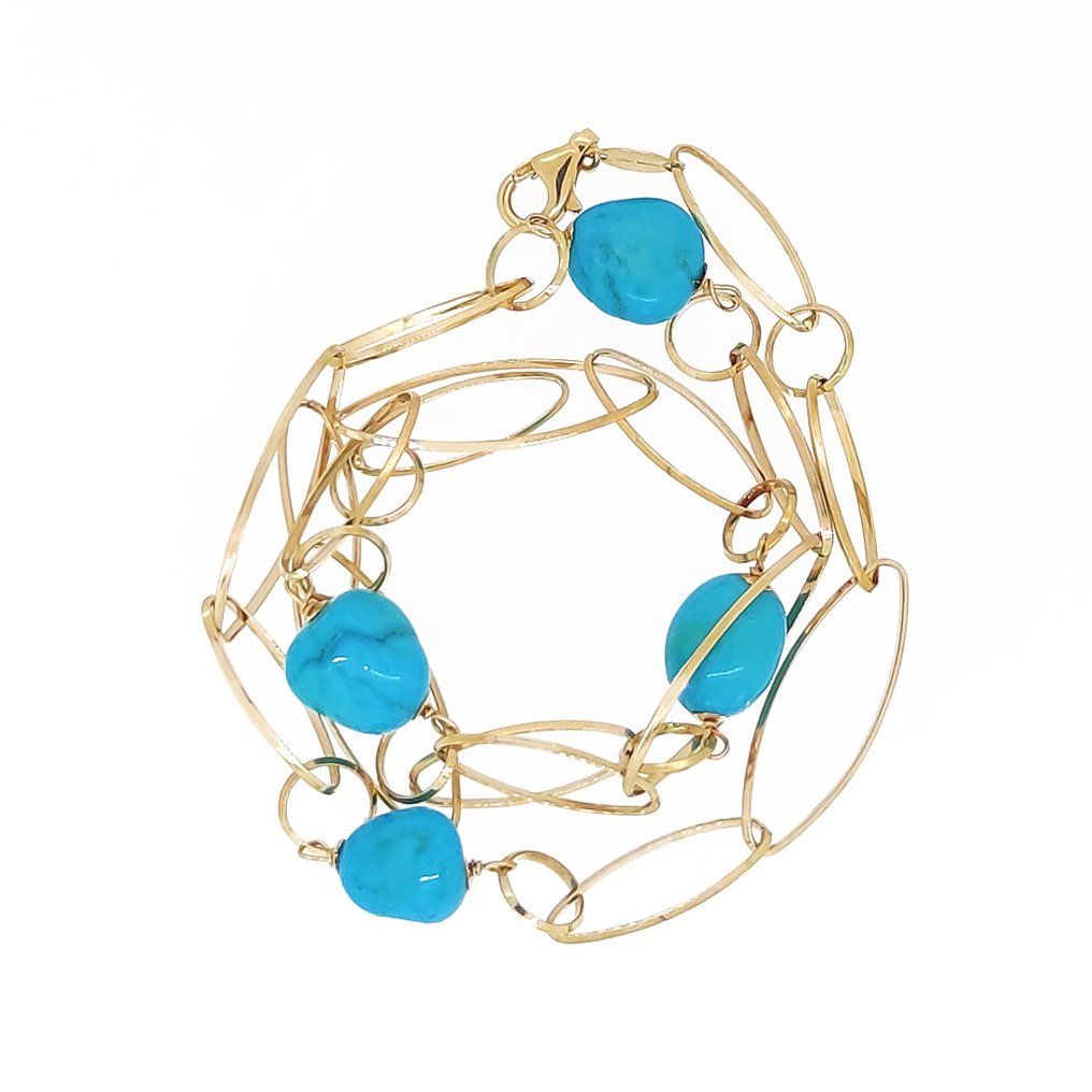 Necklace - 18 kt. Yellow gold Turquoise #1.1