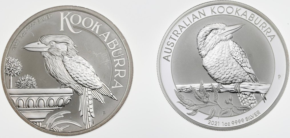 澳大利亚. 1 Dollar 2021/2022 Kookaburra, 2x1 Oz (.999) #1.1