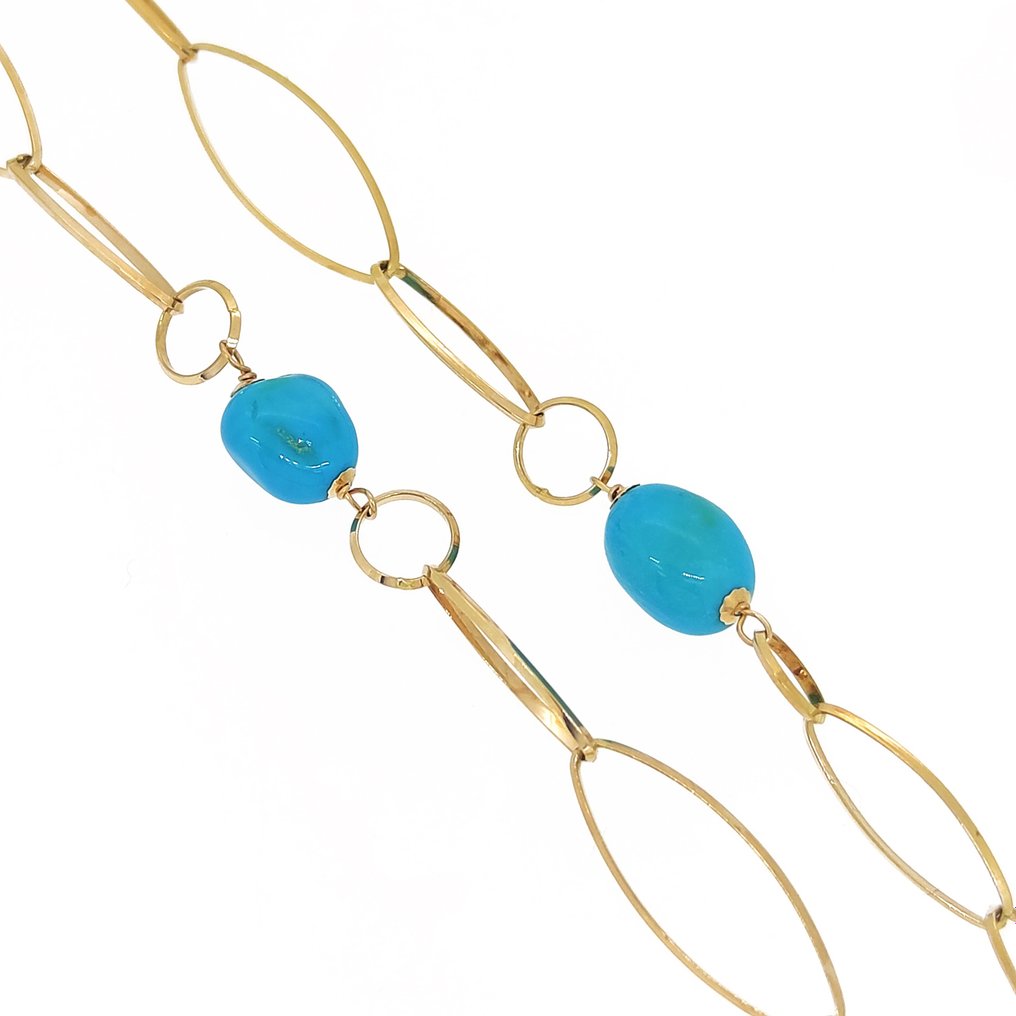 Necklace - 18 kt. Yellow gold Turquoise #1.2
