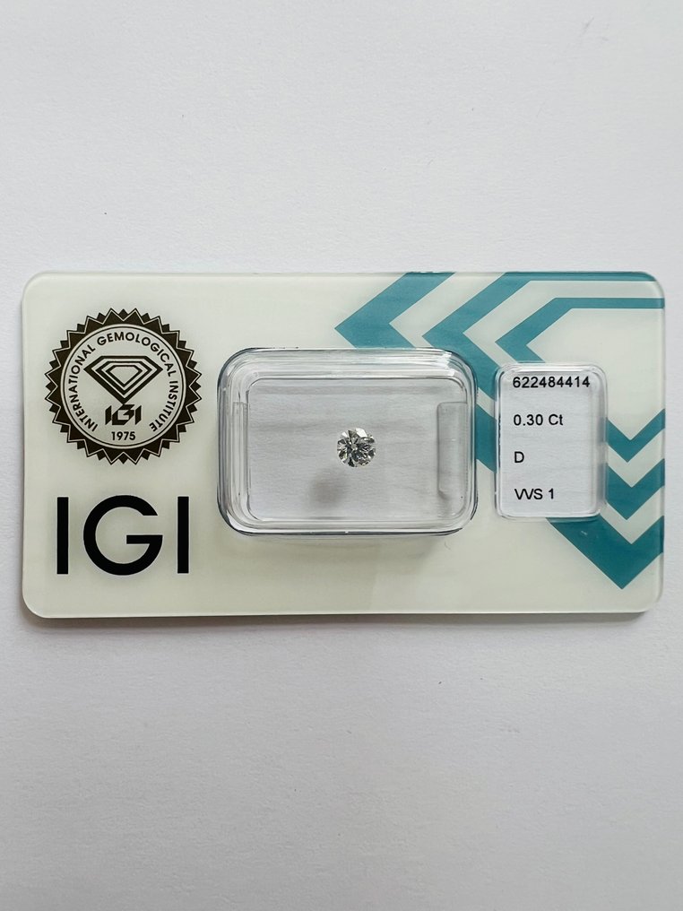 没有保留价 - 1 pcs 钻石  (天然)  - 0.30 ct - D (无色) - VVS1 极轻微内含一级 - 国际宝石研究院（IGI） - 3x 理想剪裁 #1.1
