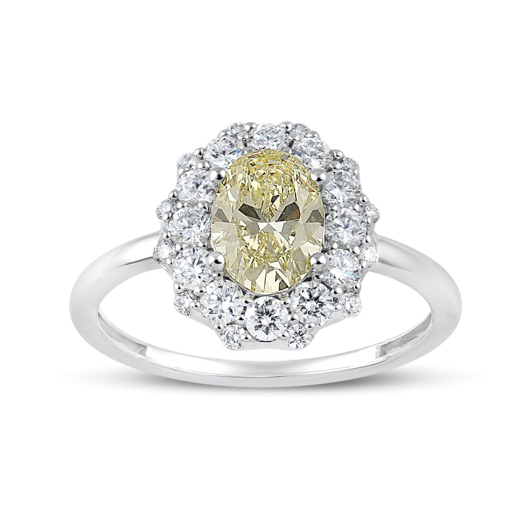 Ring White gold -  1.69ct. tw. Yellow Diamond  (Lab-grown) - Diamond #1.1
