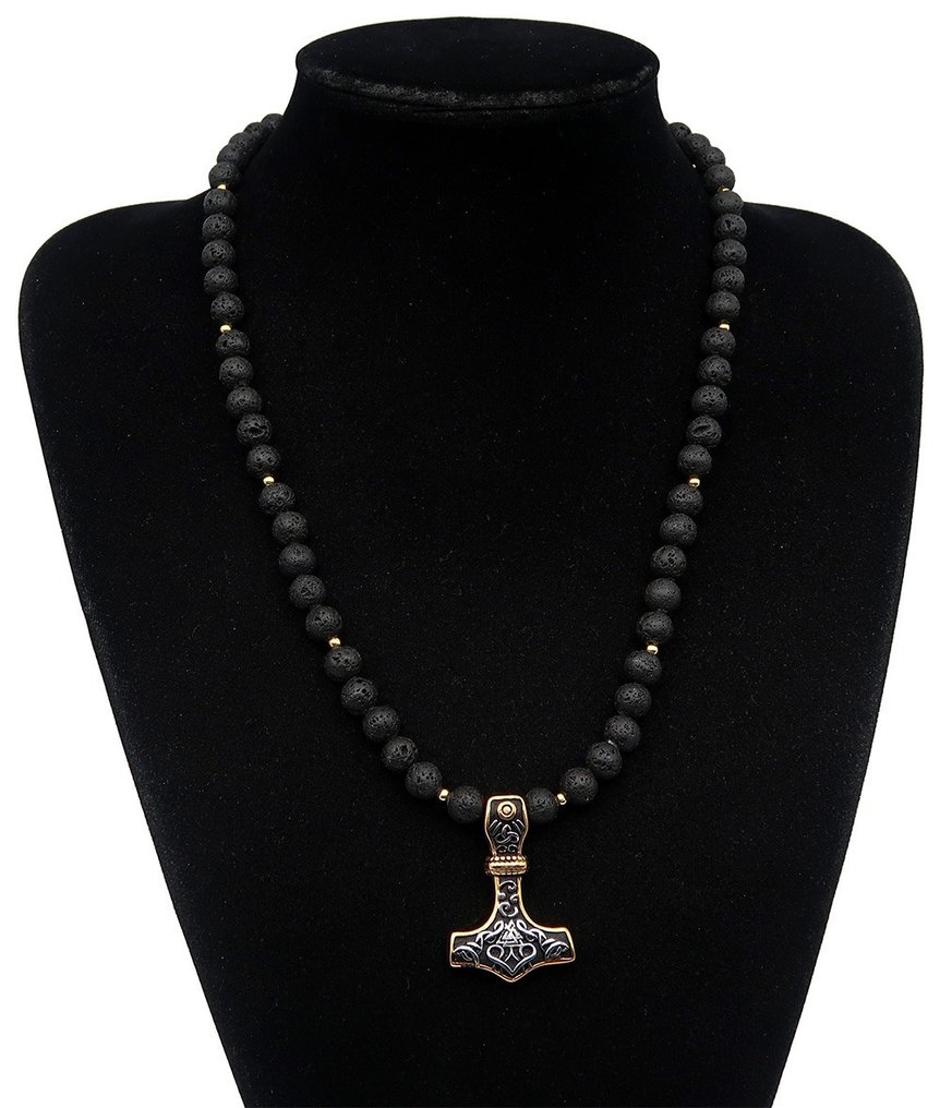 Mjölnir（维京雷神之锤）：雷霆之力与绝对保护 - 14K GF黄金扣 - 吊坠项链 #2.1