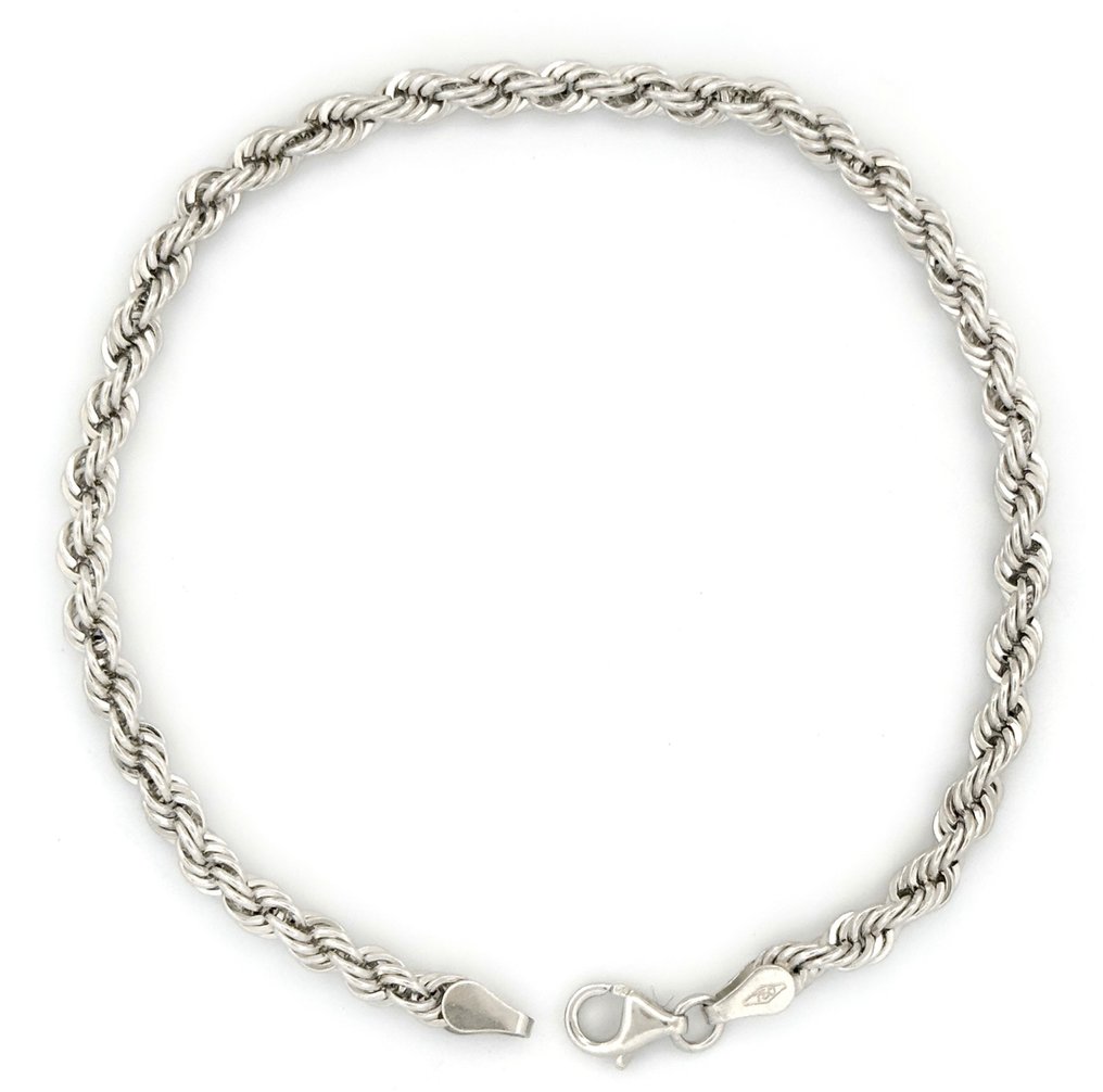 Bracciale fune 18kt - 2,7 grammi - 21 x 0,3 cm - Armbånd - white rope chain - 18 kraat Hvidguld #1.2