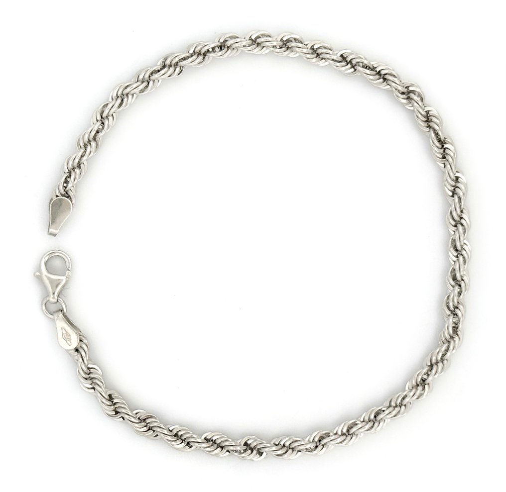Bracciale fune 18kt - 2,7 grammi - 21 x 0,3 cm - Armbånd - white rope chain - 18 kraat Hvidguld #1.1