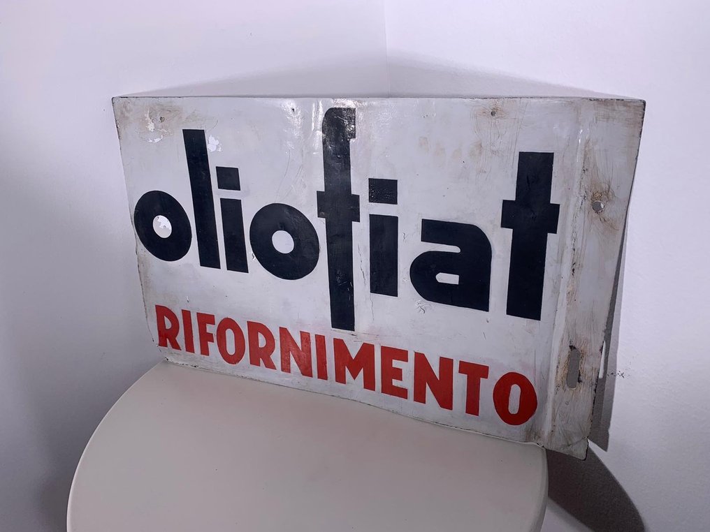 Oliofiat - Letrero publicitario - Señal de doble cara - Metal #1.1