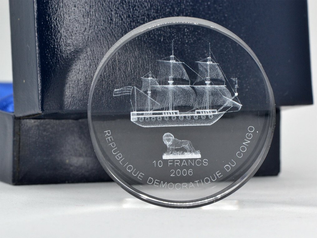 Congo. 10 Francs 2006 Acrylic 50mm Frigate 'The Shtandart' Box/CoA (No Reserve Price) #2.1