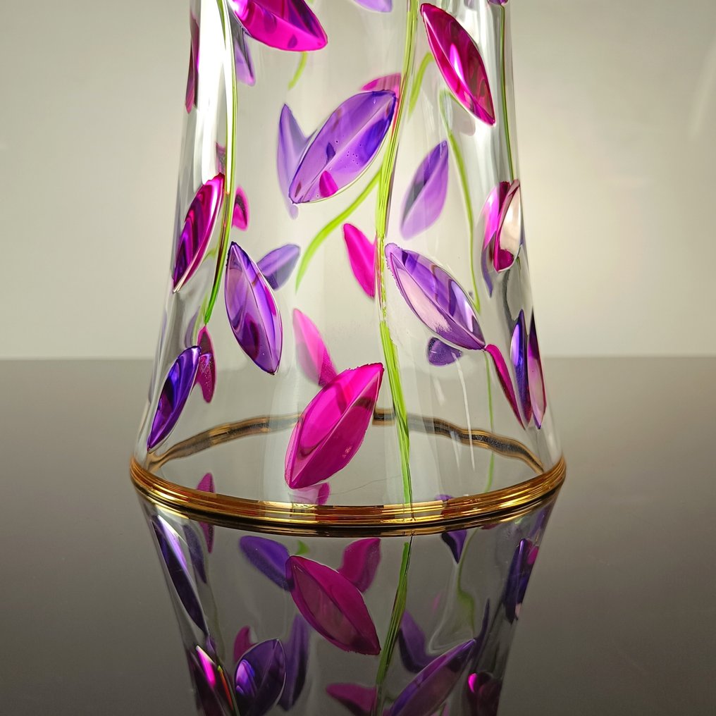 Secoloventesimo - 花瓶 -  Spring Leaves Vase - 24K金 - 手工装饰的花瓶，用金和颜料。 #4.3