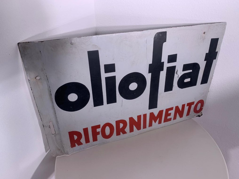 Oliofiat - Letrero publicitario - Señal de doble cara - Metal #3.1