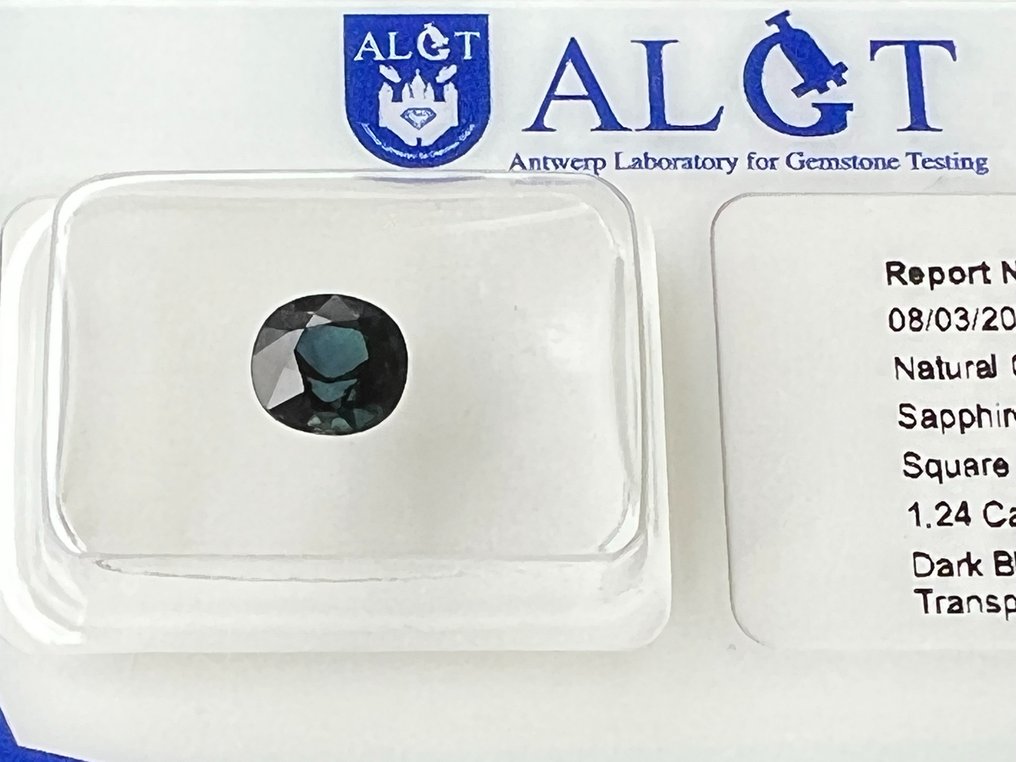Blau, Grün Saphir  - 1.24 ct - Antwerp Laboratory for Gemstone Testing (ALGT) - Not heated #3.1