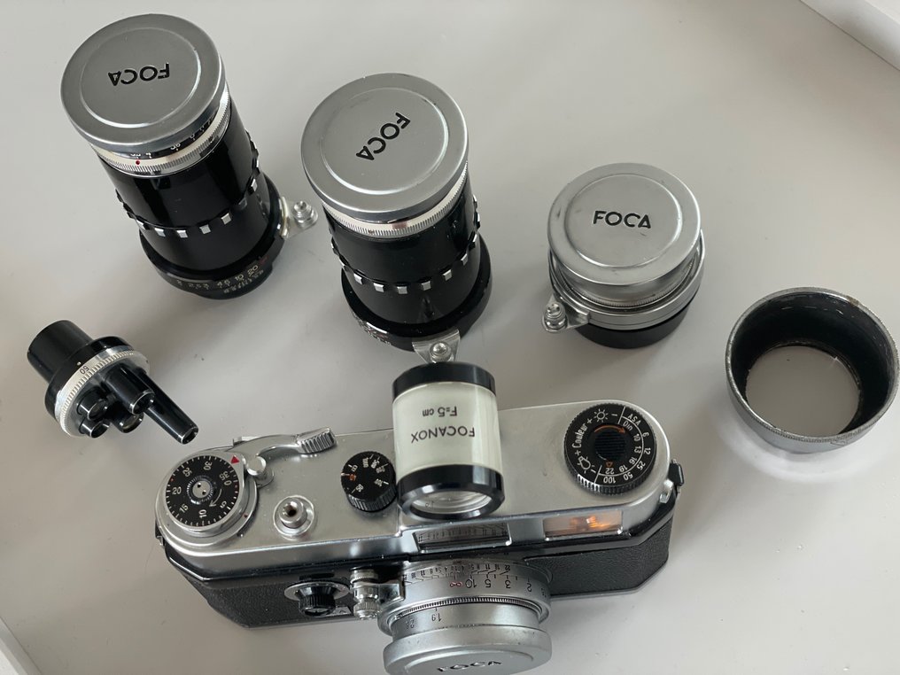 Foca, OPL Universel R.C. (U.R.C.) + Oplarex 1,9/5cm + TeléOplar 4,5/13,5cm + Oplex 3,5/9,5cm + Oplex 3,5/3,5cm Meetzoeker camera #1.1
