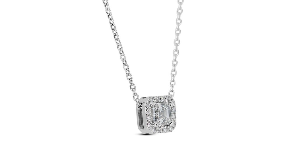 - 0.91 Total Carat Weight - - Collar con colgante - 18 quilates Oro blanco -  0.91 tw. Diamante  (Natural) - Diamante #2.1