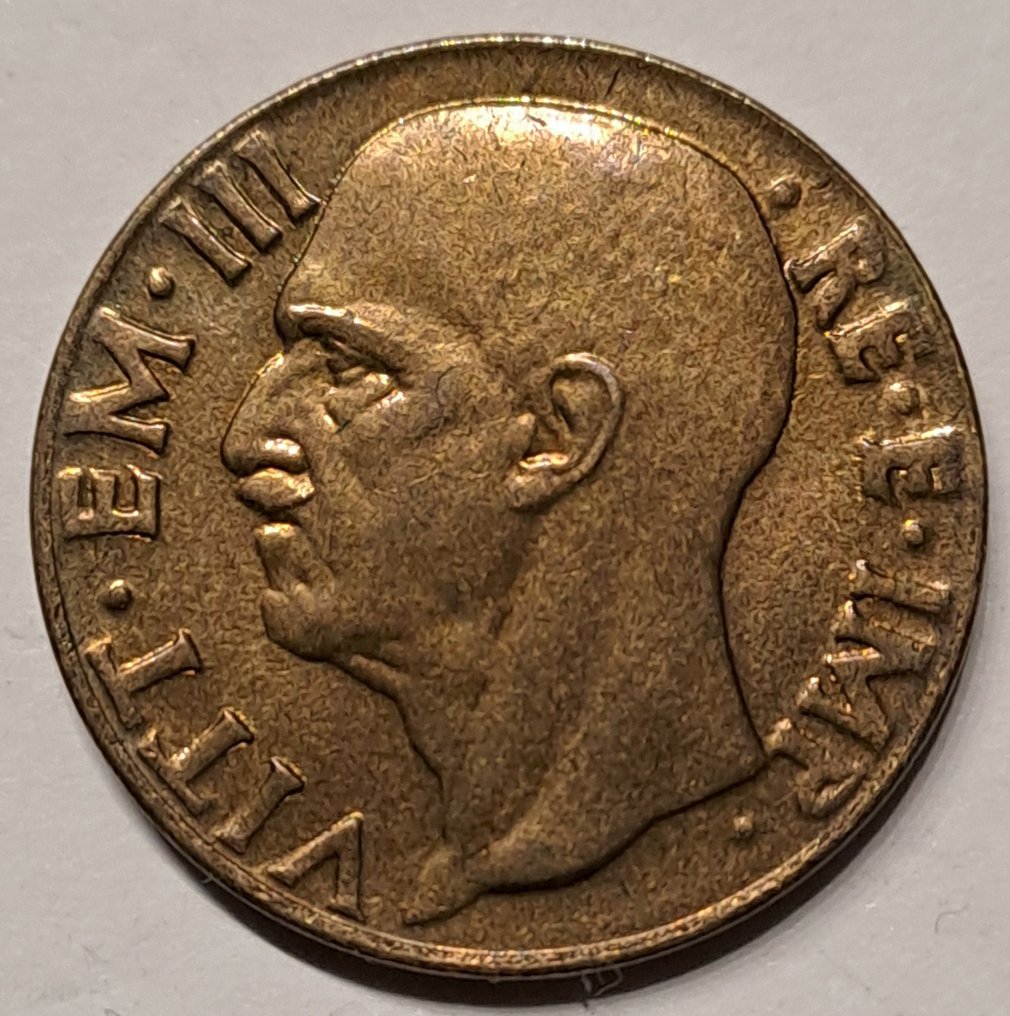 Italy, Kingdom of Italy. Viktor Emmanuel III av Italia (1900-1946). Lotto 4 monete con errori 1943 2° tipo, 20 centesimi 1941 impero  (Ingen reservasjonspris) #2.1
