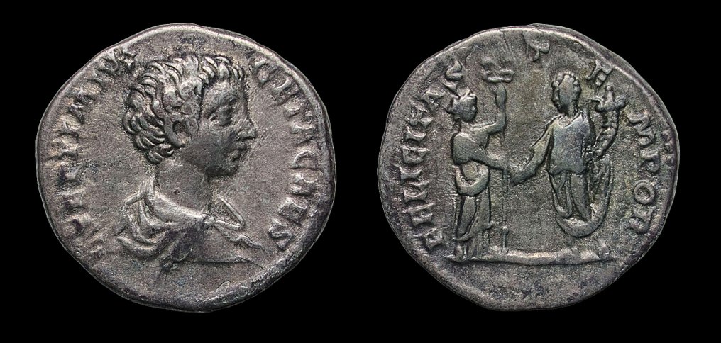 Imperio romano. Geta (209-211 e. c.). Denarius Rome - FELICITAS TEMPOR #1.1
