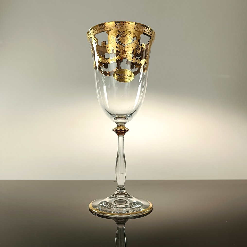 SECOLOVENTESIMO - Kelk (6) - Angela Venice Gold - 24 kt goud - Bohemian Crystal #3.2