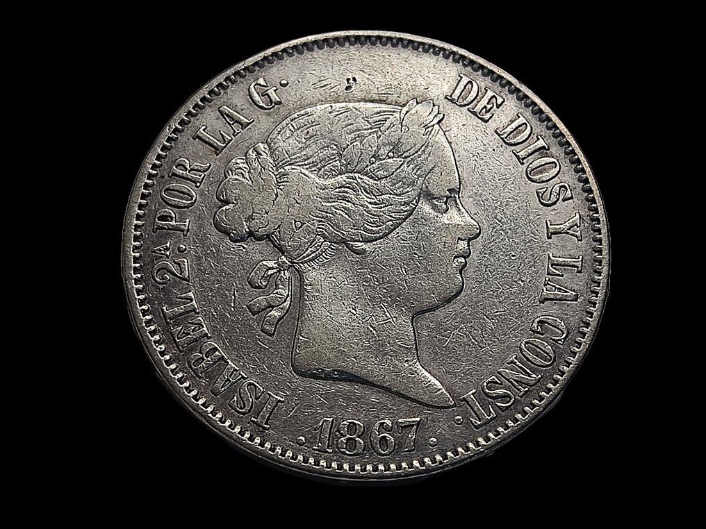 西班牙. Isabel II (1833-1868). 1 Escudo 1867 Madrid #1.1