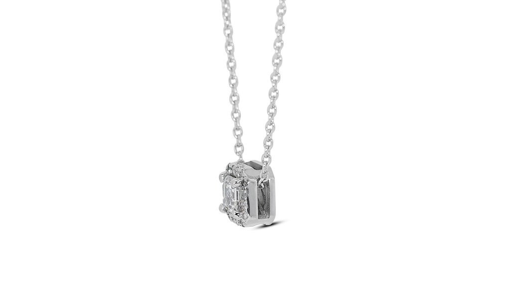 - 0.91 Total Carat Weight - - Collier avec pendentif - 18 carats Or blanc -  0.91ct. tw. Diamant  (Naturelle) - Diamant #2.2