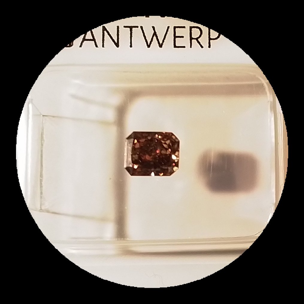 1 pcs 钻石 - 0.51 ct - 雷地恩型 - 深彩褐带橙 - SI2 微内含二级 #2.2