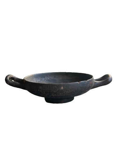 Altgriechisch Keramik Schwarz glasierter Kylix - 4.5 cm #1.1