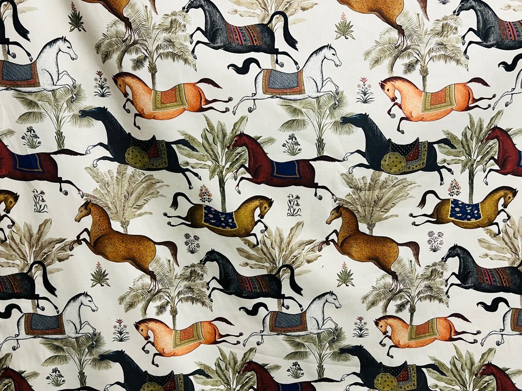 Digital print fabric with running Arabian horses - Tessuto per tappezzeria  - 300 cm - 280 cm #2.1