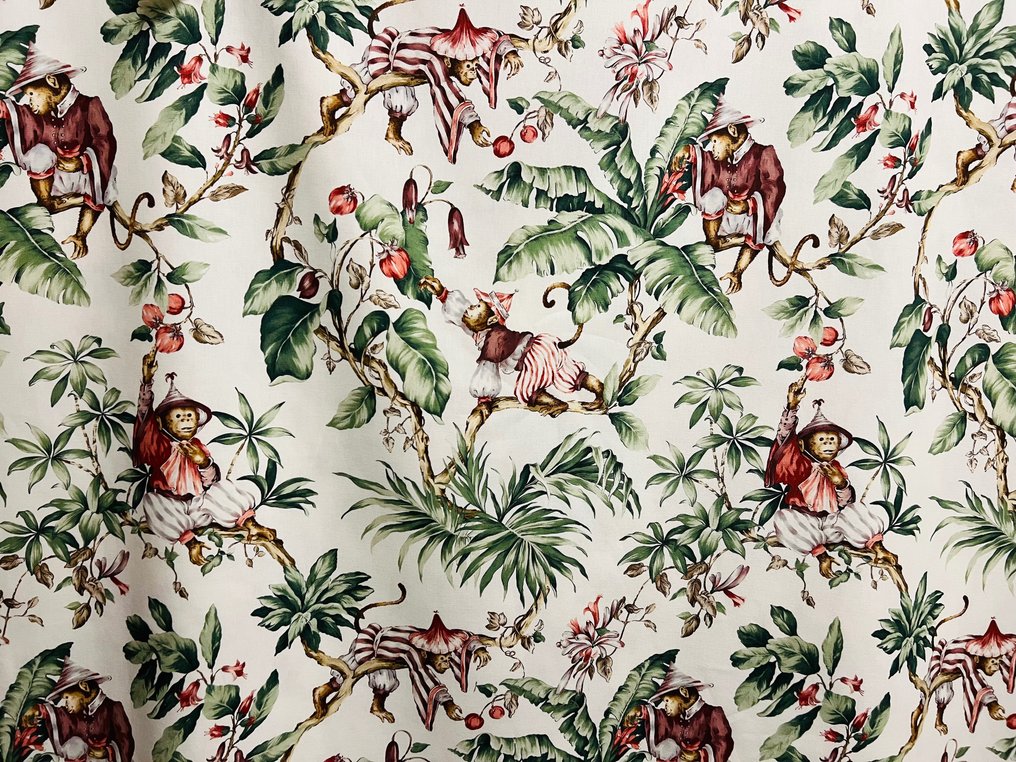Scimmie Giocose: Tessuto in Cotone Oeko Tex Standard 100 - Tessuto per tappezzeria - 300 cm - 280 cm #4.3
