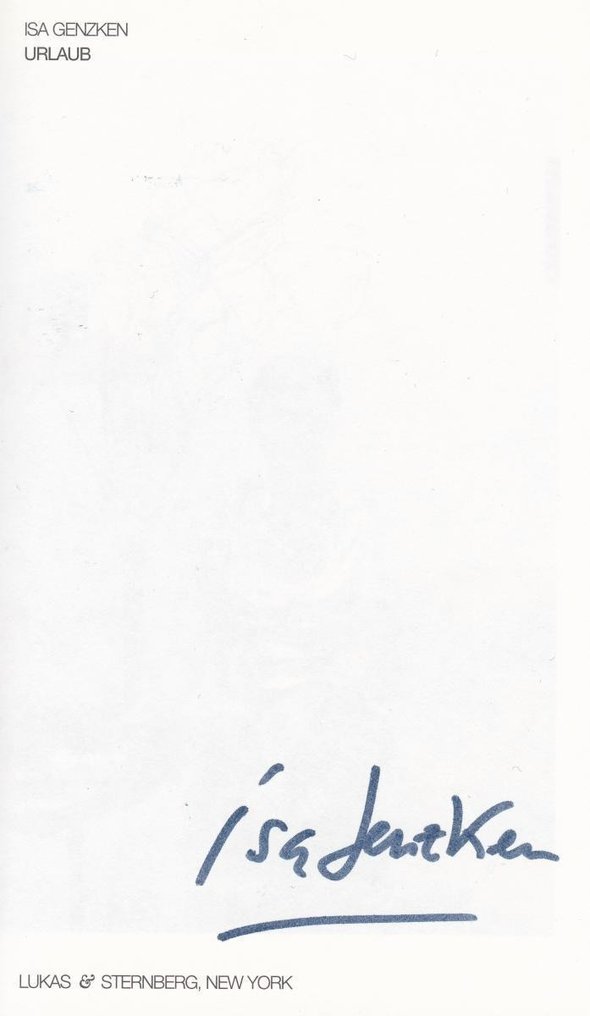 Signed; Isa Genzken - Urlaub - 2000 #1.2