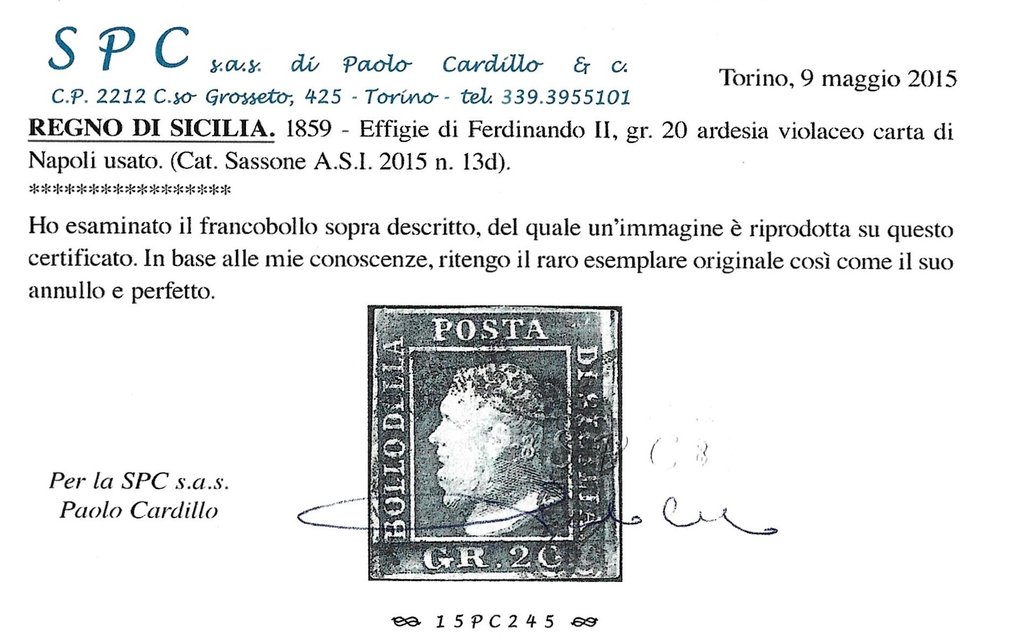 Starożytne państwa włoskie - Sycylia 1859 - Używana seria - Sassone 5d, 6a, 12b, 13d #2.1