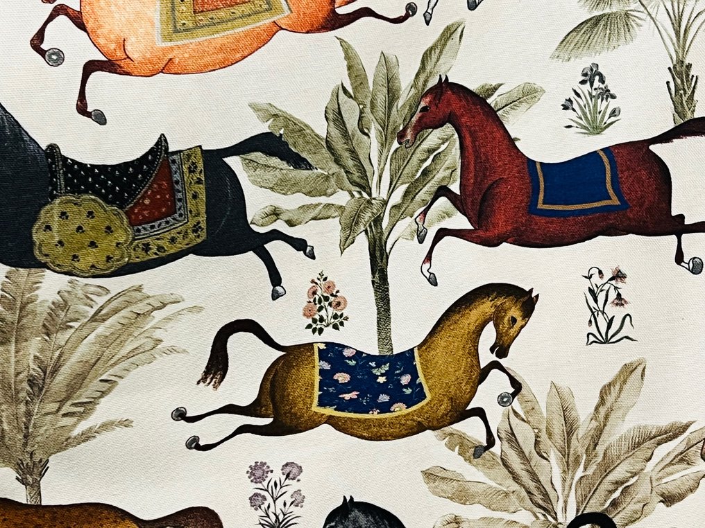 Digital print stoff med løpende arabiske hester - Polstringsstoff  - 300 cm - 280 cm #1.1