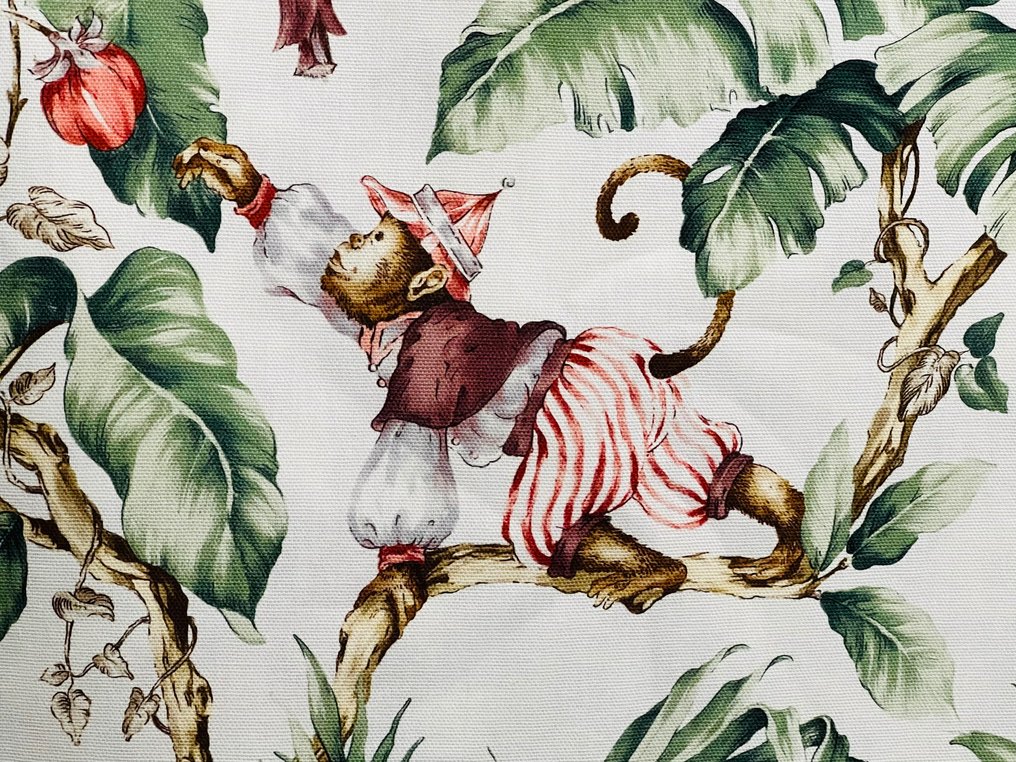 Scimmie Giocose: Tessuto in Cotone Oeko Tex Standard 100 - Tessuto per tappezzeria - 300 cm - 280 cm #1.0