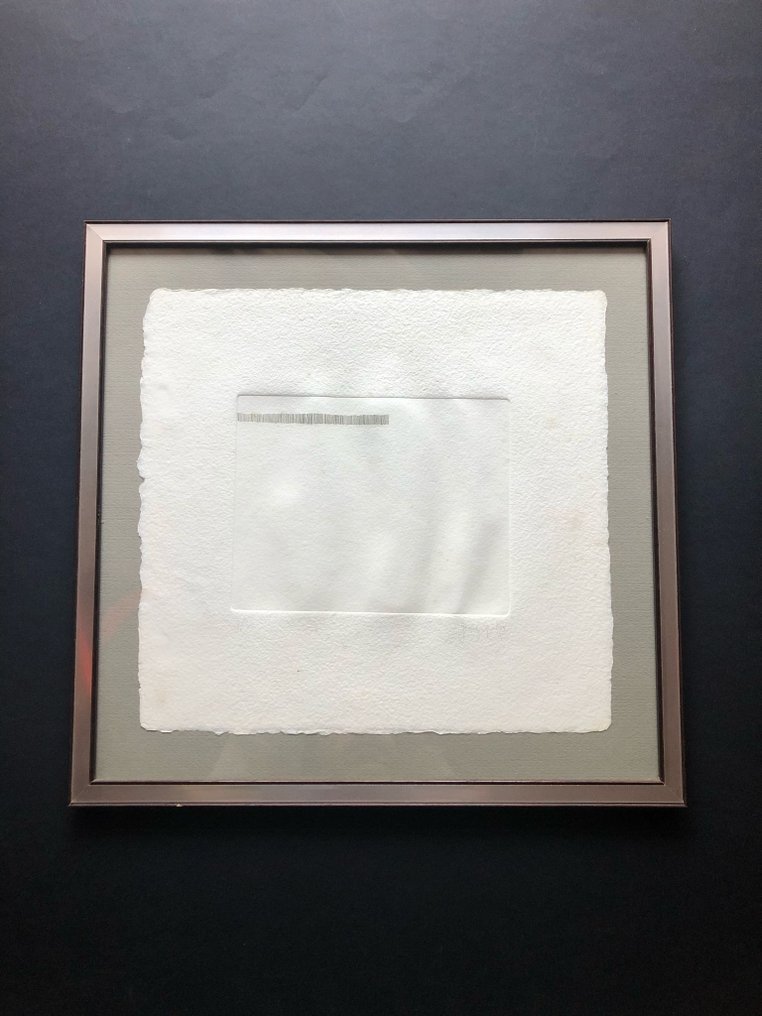 Giorgio Griffa (1936) - Blockschnitzerei, Linee verticali - 28 cm - Papier #1.1