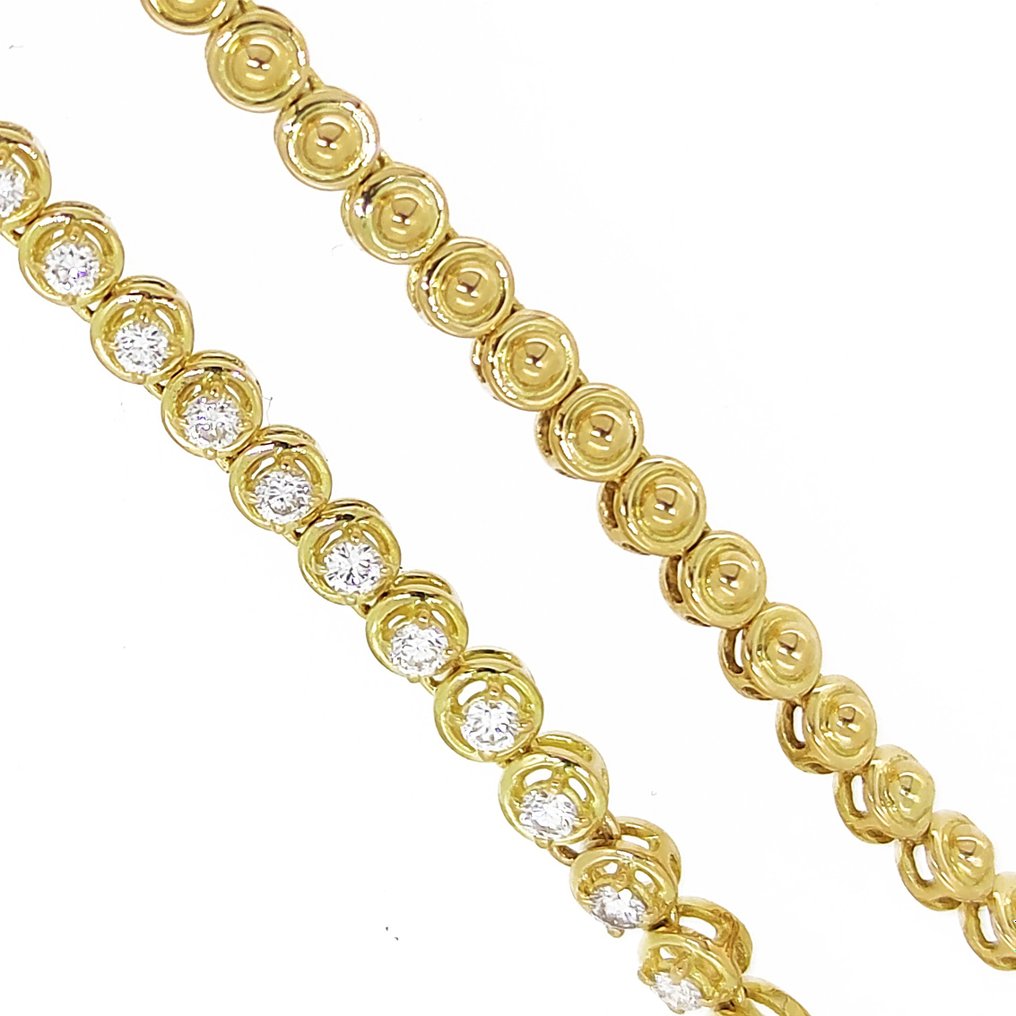 Halsband Gult guld Diamant  (Natural) #1.2