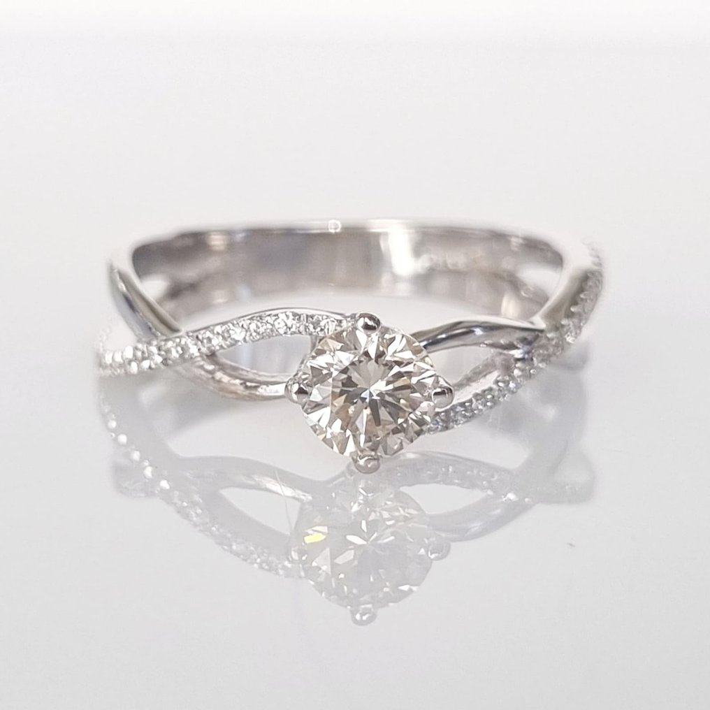 Forlovelsesring Hvitt gull Diamant  (Naturlig) #1.1