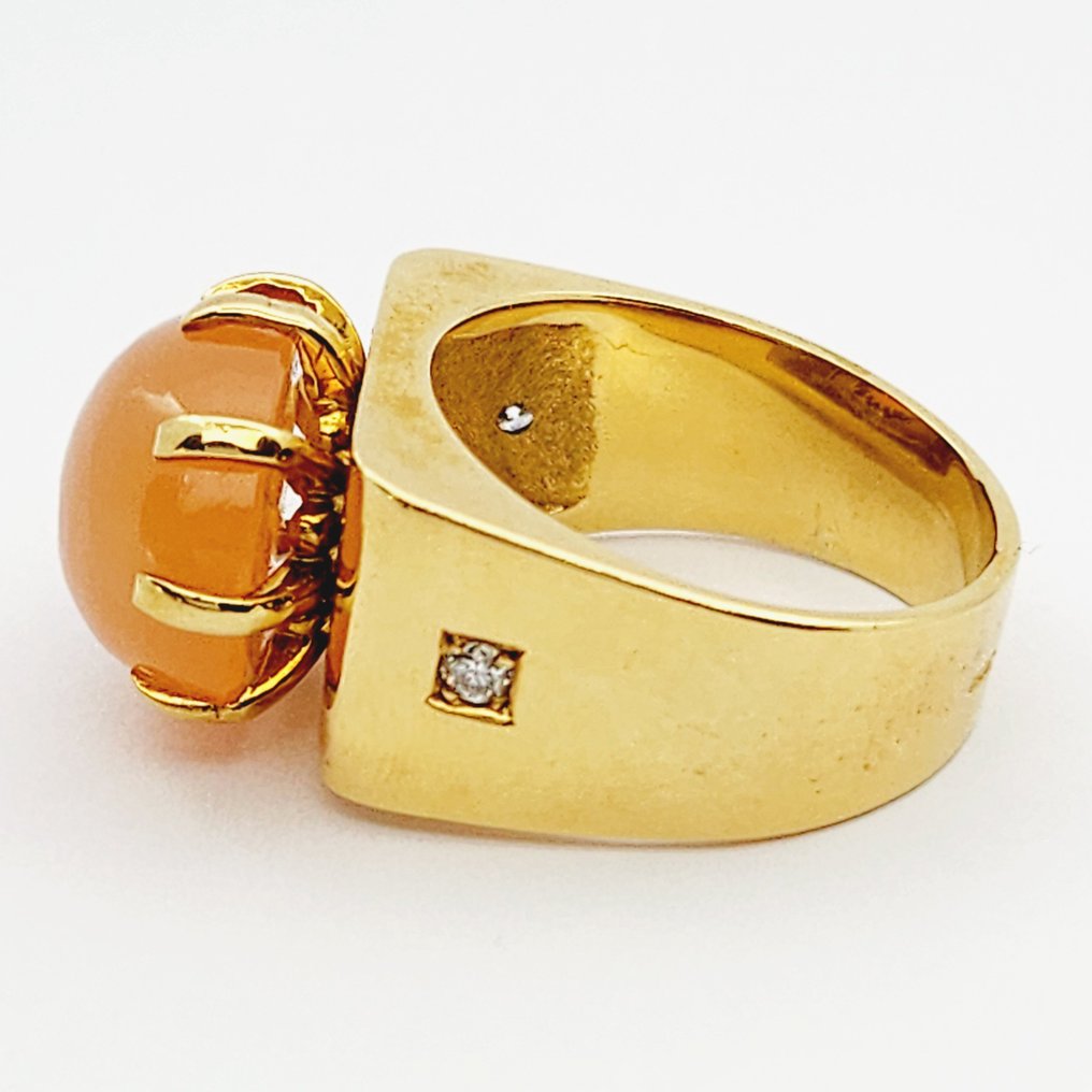Ring Gulguld Opal - Diamant  #2.1