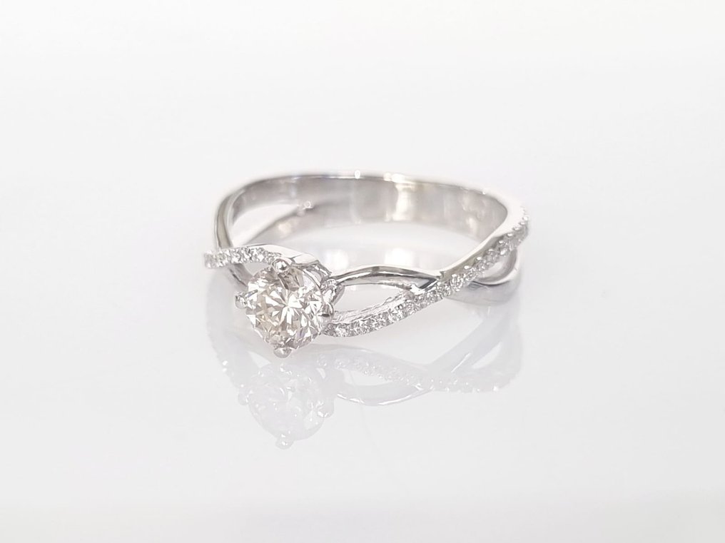 Pierścionek zaręczynowy Białe złoto Diament  (Naturalny) #2.3