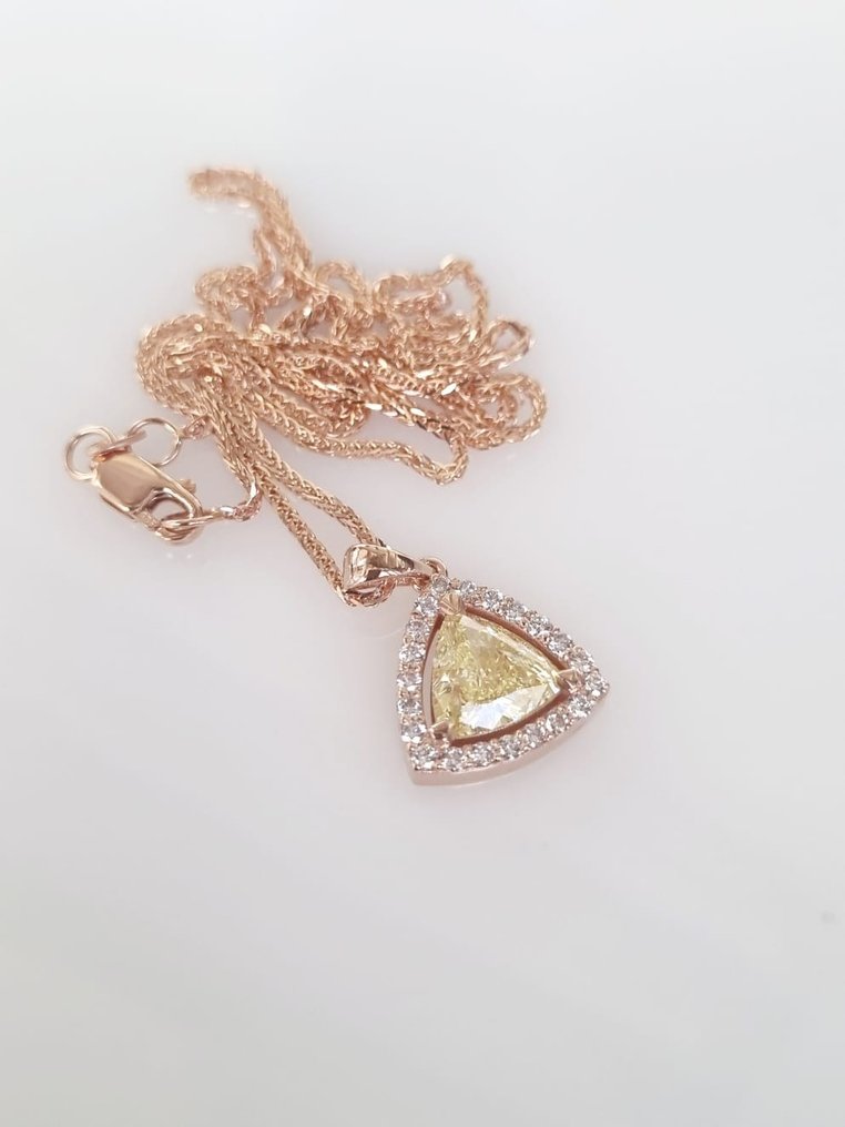 吊坠项链 玫瑰金 钻石  (天然) - 钻石 #2.1