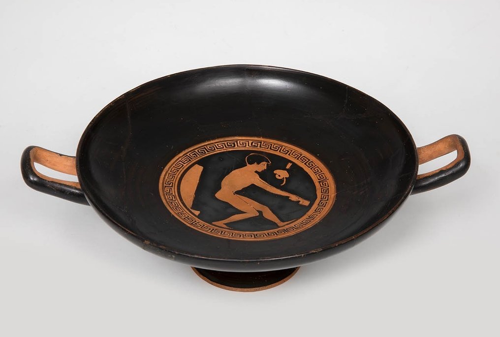 Altgriechisch Keramik Hervorragende Kylix mit Darstellung eines Athleten – mit TL-Test und Günter-Puhze-Zertifikat - (1) #2.1
