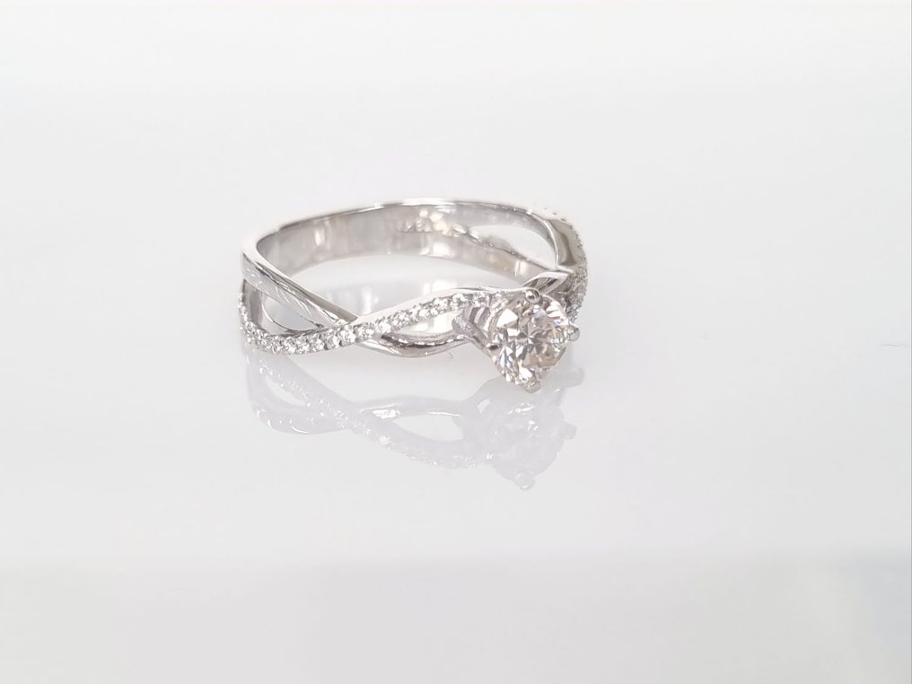 Pierścionek zaręczynowy Białe złoto Diament  (Naturalny) #2.2