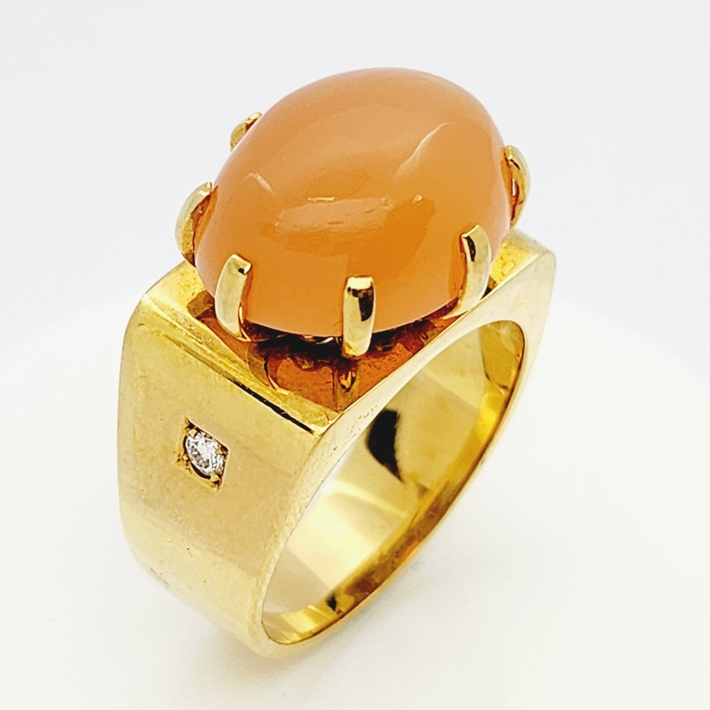Δαχτυλίδι Κίτρινο χρυσό Οπάλιο - Διαμάντι  #1.1